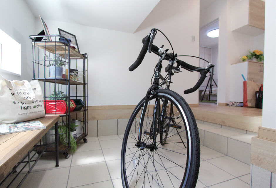 大きな土間があればちょっとした遊び空間に。